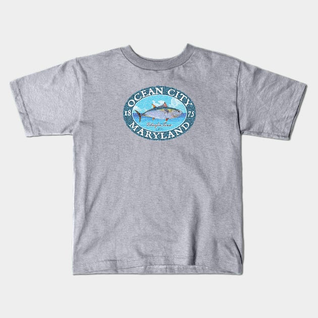 Ocean City, Maryland, Bluefin Tuna Kids T-Shirt by jcombs